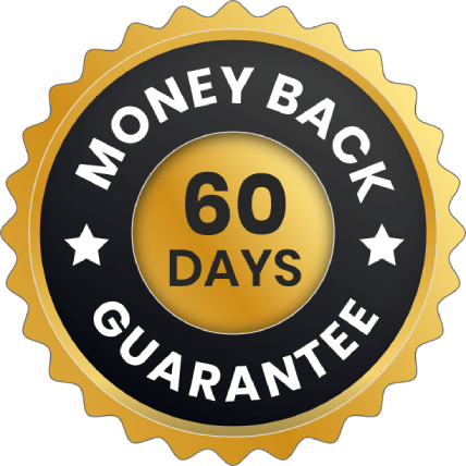 60 day refund guarantee information emphasizing customer satisfaction and risk free purchase policy
