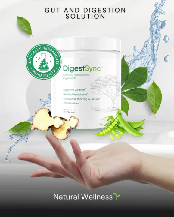 Informational graphic explaining what the product is as a digestive wellness supplement for everyday health support